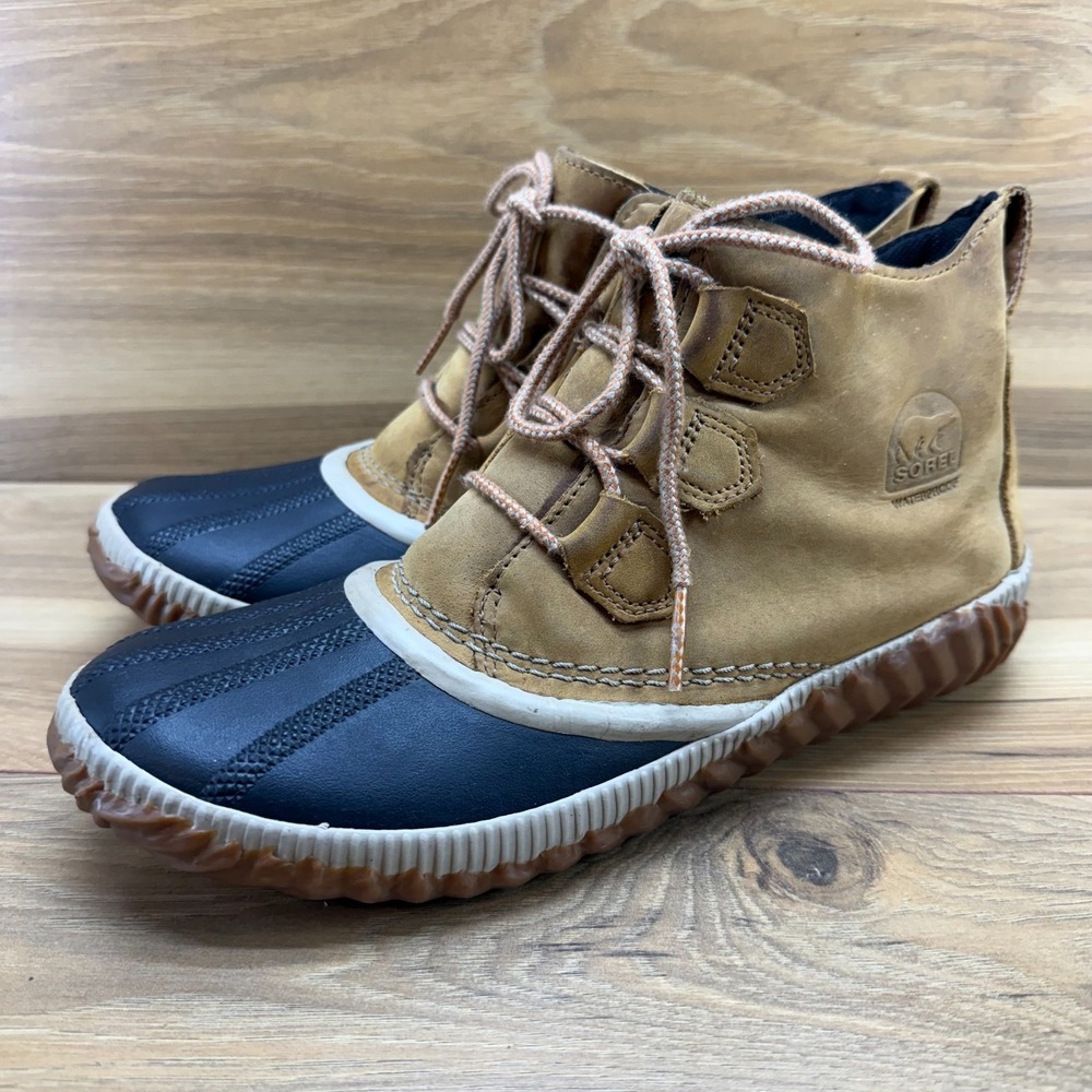 Sorel Out N About Duck Boot Womens 10 Tan Waterproof Leather Outdoor Snow - Picture 3 of 10